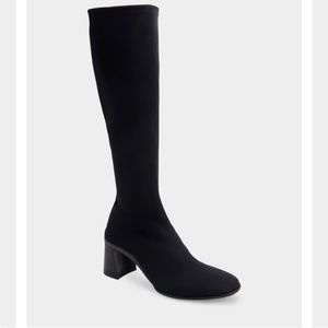 Women's Sculpted Heel Tall Shaft Boot In Black